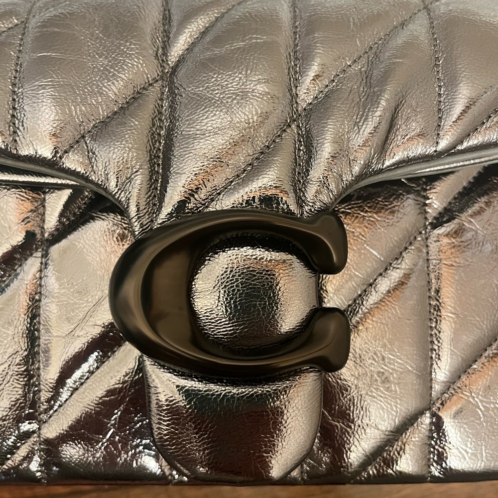 Coach Silver Quilted Crossbody Bag - Picture 7 of 8